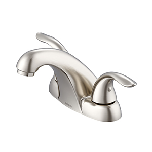 Two Handle Centerset Bathroom Faucet with Metal Touch-Down Drain